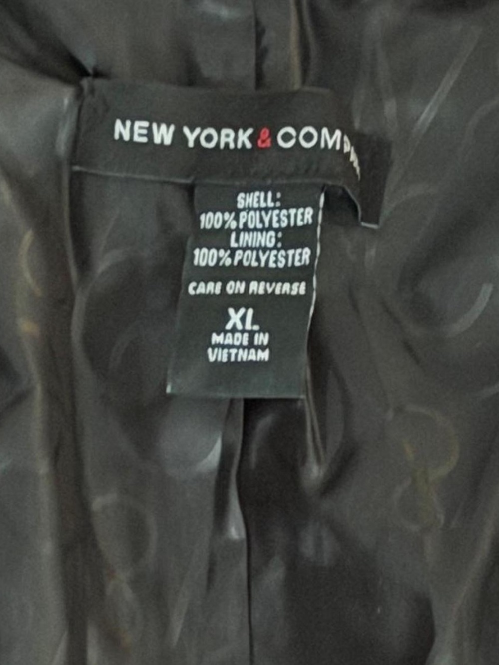 New York & Company Black Knee length Trench Dress Rain Coat with Belt XL - Picture 6 of 7